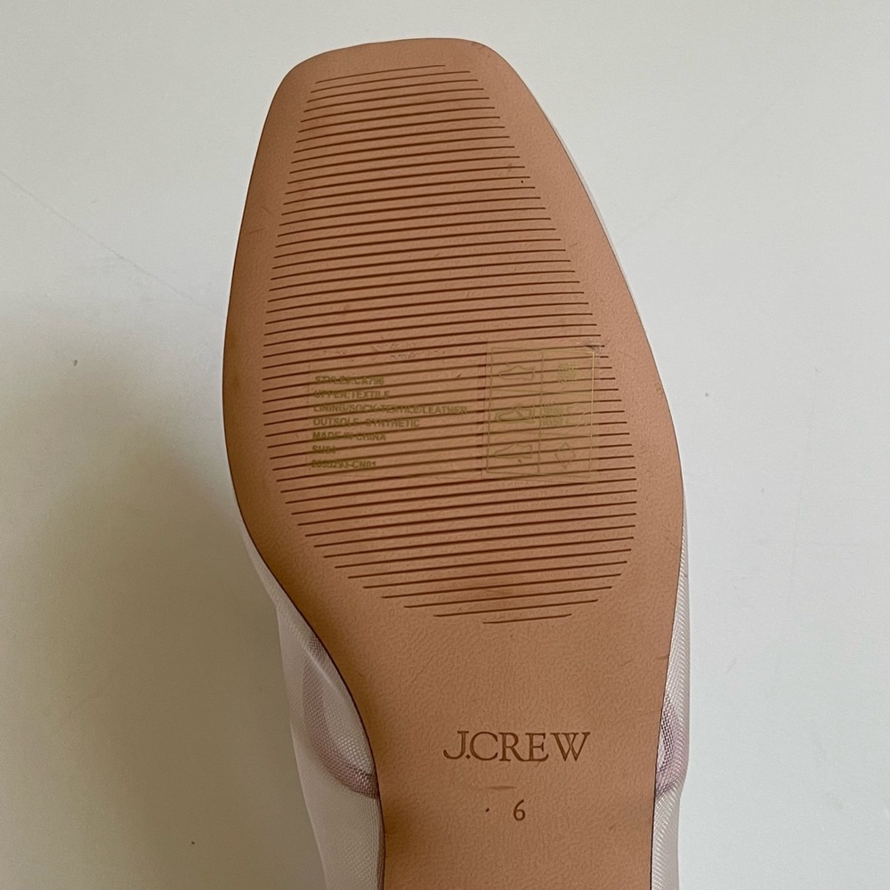J. Crew Womens Quinn Mary Jane Mesh Ballet Flats in Warm Blush - Size 6 - Picture 10 of 10